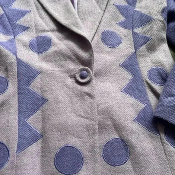 Fai Tat | Purple geometric and polka dot  vintage wool blazer - Picture 4 of 10